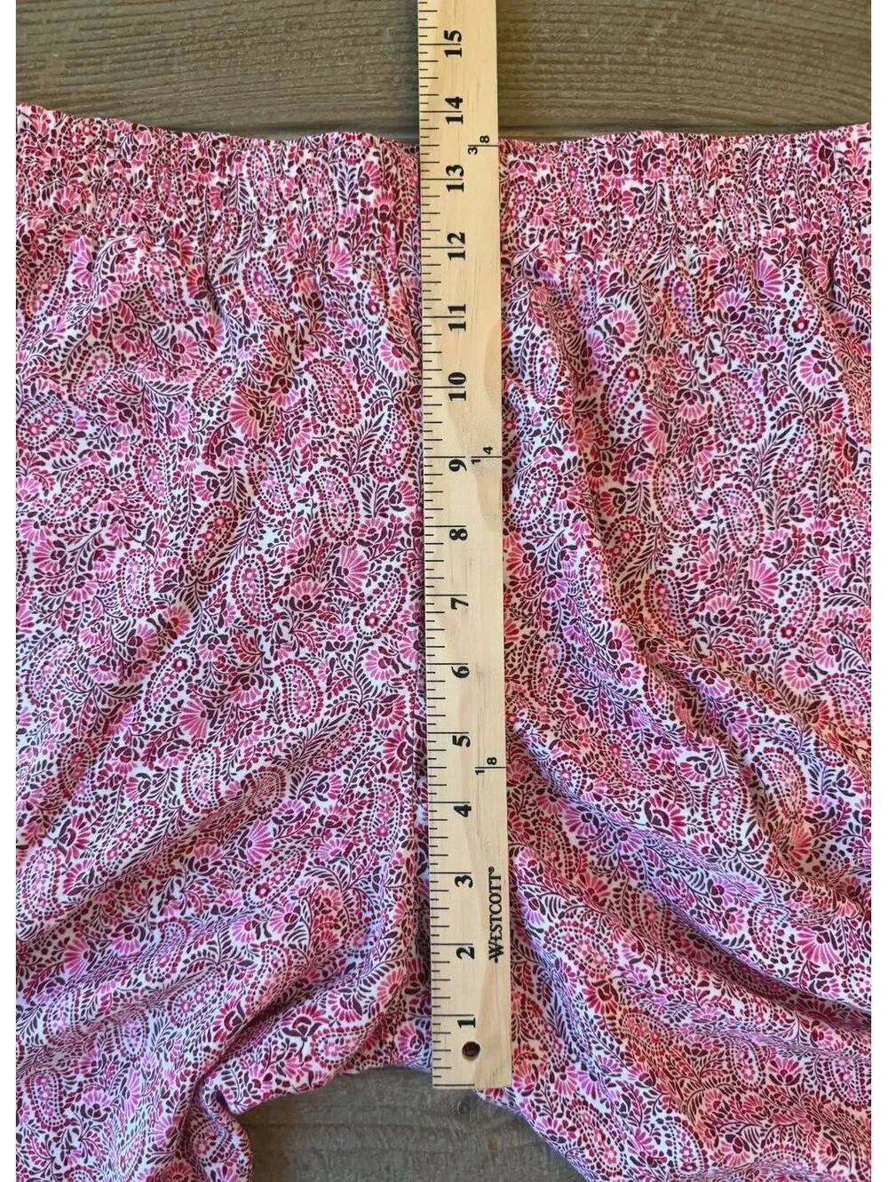 J.Jill Pink Paisley Wide Leg Pants Women’s Medium Pull-On Flowy Boho Lightweight